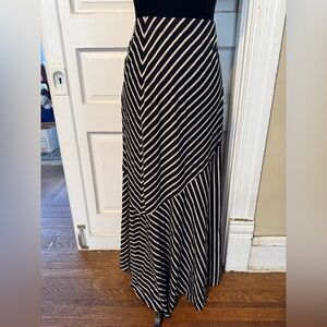 Chico's New Striped Black & White Maxi Skirt Comfort Casual Business Stretch XL